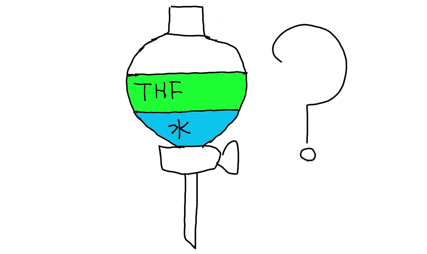 THF 水 分液